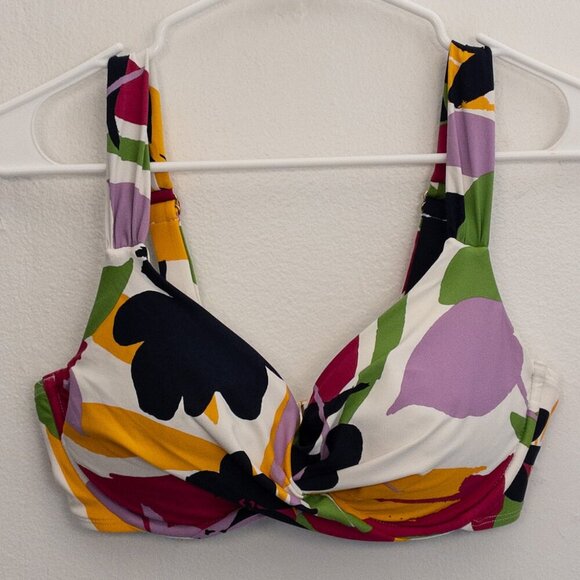 Anne Cole Floral Underwire Bikini Top 36C/38B Adjustable Straps Swimwear - Picture 1 of 3